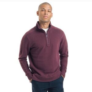 GoodMan Brand - Quarter Zip Split Tail Mock Sweatshirt - Size Medium - Purple